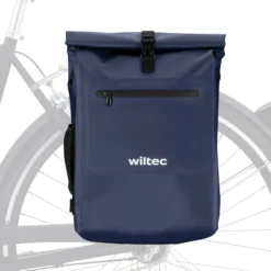 Wiltec 3 in 1 Gepäckträgertasche blau, Fahrradtasche Rucksack 25 l Stauraum, Gepäcktasche mit Laptopfach, wasserresistente Fahrrad Tasche
