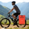 Wiltec 3 in 1 Gepäckträgertasche rot, Fahrradtasche Rucksack 25 l Stauraum, Gepäcktasche mit Laptopfach, wasserresistente Fahrrad Tasche