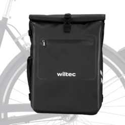 Wiltec 3 in 1 Gepäckträgertasche schwarz, Fahrradtasche Rucksack 25 l Stauraum, Gepäcktasche mit Laptopfach, wasserresistente Fahrrad Tasche