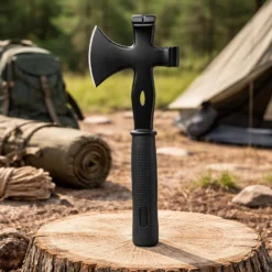 Wiltec 3-in-1 Mehrzweckbeil 350 mm mit Spaltbeil, Hammer, Nageleisen, Brechstange für Outdoor und Baustelle, Überlebenswerkzeug, Axt