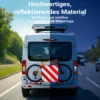 Wiltec 2in1 rot weiße Warntafel Spanien und Italien 50 x 50 cm, Fahrradträger Schild aus Aluminium, Warnschild für Heckträger reflektierend