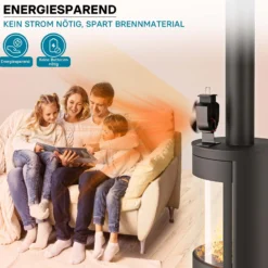 Wiltec Kaminofenventilator mit 3 Blätterm 50 bis 300°C, Ofenventilator ohne Strom, Kaminventilator für eine effiziente und umweltfreundliche Wärmeverteilung