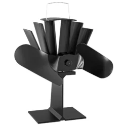 Wiltec Kaminofenventilator mit 2 Blättern 70 bis 350°C, Ofenventilator ohne Strom, Kaminventilator für eine effiziente und umweltfreundliche Wärmeverteilung
