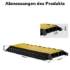 Wiltec Kanal Kabelbrücke 95 x 49 x 8 cm, Kabelkanal 30 t Tragkraft, Überfahrschutz bis 40 km/h, Kabel Trittschutz für Außenbereich mit 3 Kanälen, Schlauchbrücke aus PP und Gummi