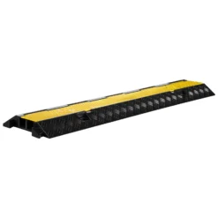Wiltec Kanal Kabelbrücke 98 x 24 x 4,5 cm, Kabelkanal 13 t Tragkraft, Überfahrschutz bis 30 km/h, Kabel Trittschutz für Außenbereich mit 2 Kanälen, Schlauchbrücke aus PP und Gummi