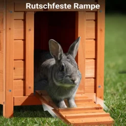 Wiltec Katzenhaus 420 x 515 x 430 mm aus Fichtenholz, Kleintierhaus Kaninchenstall mit Dach aufklappbar, Bitumeneindichtung, Tierstall für Garten/Balkon