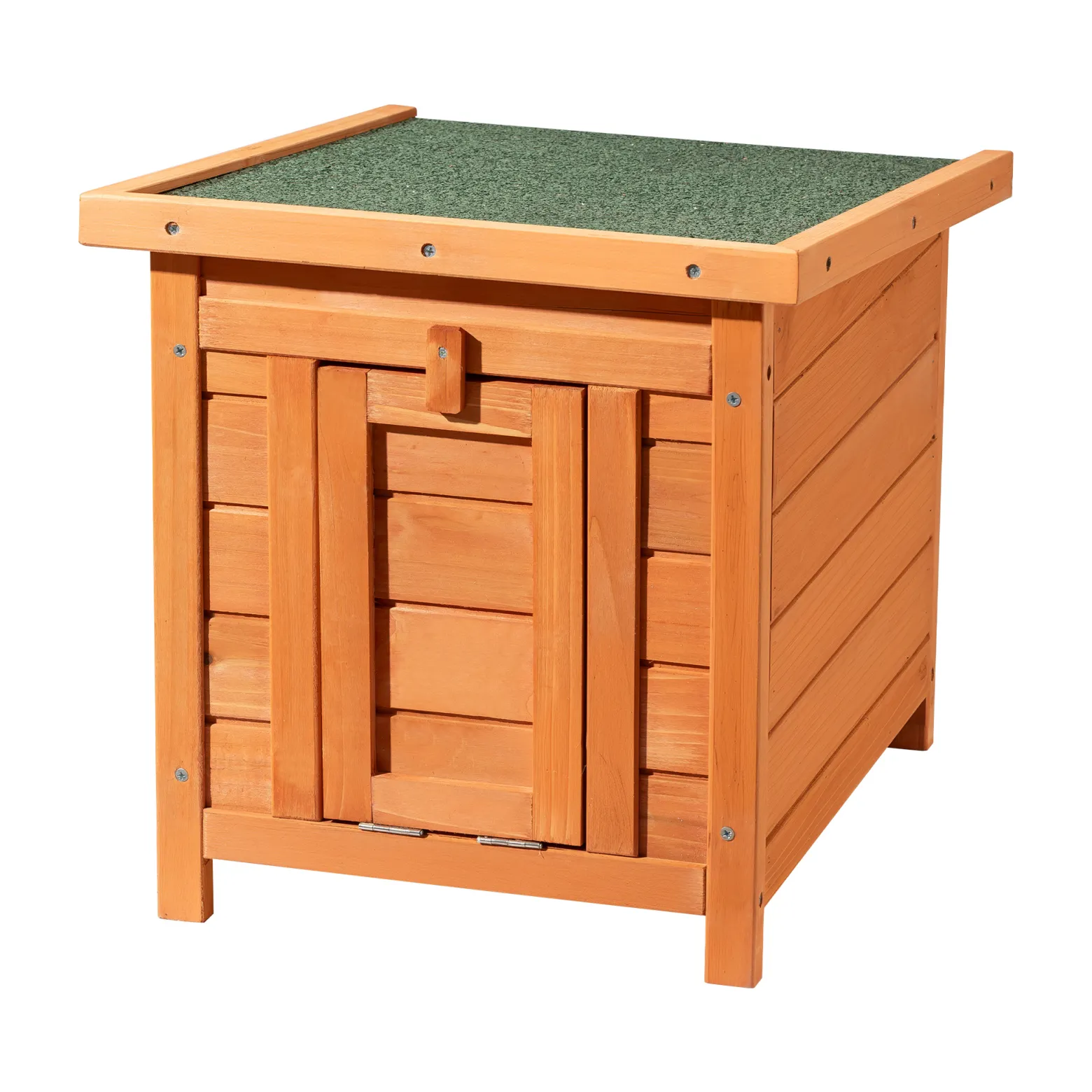 Wiltec Katzenhaus 420 x 515 x 430 mm aus Fichtenholz, Kleintierhaus Kaninchenstall mit Dach aufklappbar, Bitumeneindichtung, Tierstall für Garten/Balkon