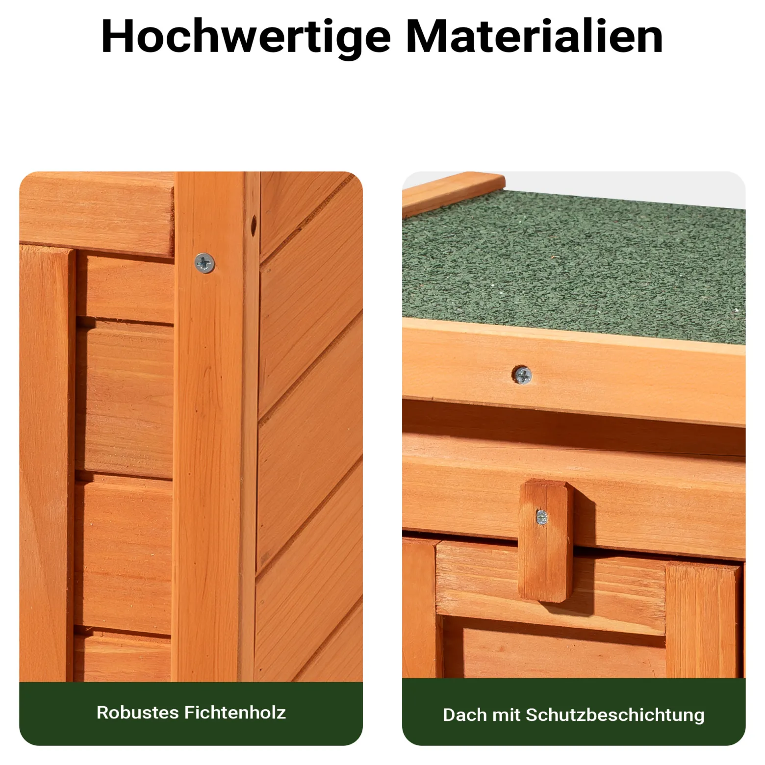 Wiltec Katzenhaus 420 x 515 x 430 mm aus Fichtenholz, Kleintierhaus Kaninchenstall mit Dach aufklappbar, Bitumeneindichtung, Tierstall für Garten/Balkon