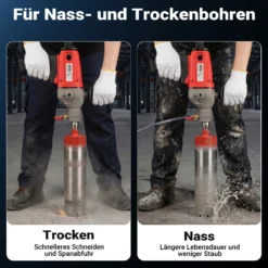 Wiltec Kernbohrgerät bis 110 mm Nass Kernbohrmaschine 2080 W 1700 U/min mit Transportkoffer und Zubehör