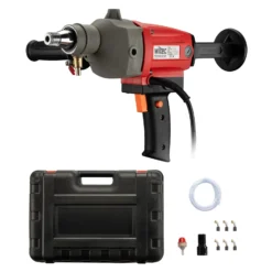 Wiltec Kernbohrgerät bis 110 mm Nass Kernbohrmaschine 2080 W 1700 U/min mit Transportkoffer und Zubehör