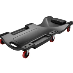 Wiltec Kfz Montageliege 90x40x9cm bis 90 kg aus Kunststoff, Rollbrett mit abnehmbarer Kopfstütze & Werkzeugfächern, Rollliege, Werkstattliege