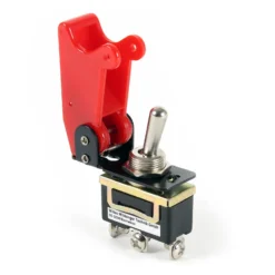 Wiltec Kill Switch ON-OFF-ON Kippschalter für 125 V 35 A mit roter Kappe, verplombbar, Knock Out für Tuning