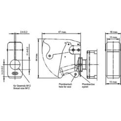 Wiltec Kill Switch ON-OFF-ON Kippschalter für 125 V 35 A mit roter Kappe, verplombbar, Knock Out für Tuning