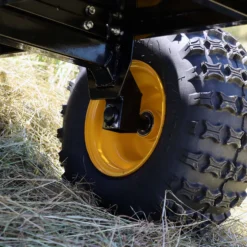 Wiltec Kippanhänger bis 450 kg für Rasentraktor, Anhänger Kipper 210 x 120 x 70 cm mit Gitter u. abnehmbaren Seitenwänden, Anhänger mit Kippfunktion