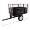 Wiltec Kippanhänger 166,5 x 77,5 x 106 cm 300 kg, Anhänger Kipper für Rasentraktor mit Gitter u. abnehmbaren Seitenwänden, Anhänger mit Kippfunktion