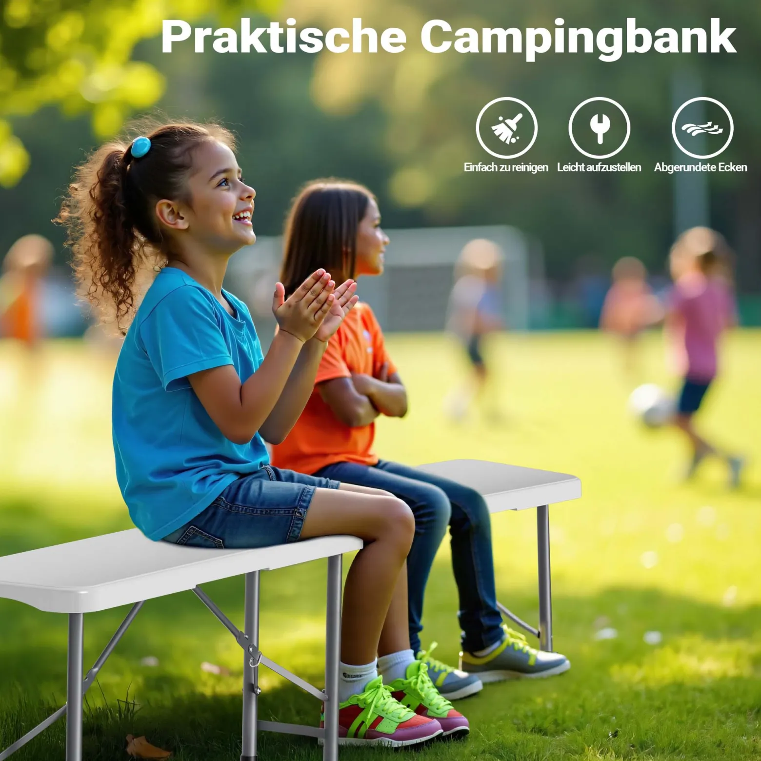 Wiltec Klappbank 180x30x43 cm Camping Sitzbank klappbar Campingbank Gartenbank Bierbank faltbar Sitzgruppe Sitzgarnitur Camping Tisch faltbar