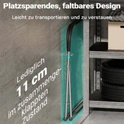 Wiltec Klappbarer Windschutzscheibenständer, höhenverstellbar 80-100 cm, belastbar bis 75 kg, Reparaturständer, Scheibenbock, Lackierständer