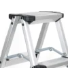 Wiltec Klappleiter aus Aluminium bis 150 kg, beidseitig nutzbare Trittleiter, Aluleiter 73 cm mit 3 Stufen, Stehleiter mit rutschfester Trittfläche
