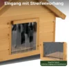 Wiltec Kleines Katzenhaus 68 x 53 x 47 cm aus Holz, Katzenhütte für Garten oder Terasse, Wurfkiste isoliert wetterfest, Katzenhöhle