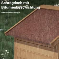 Wiltec Kleines Katzenhaus 68 x 53 x 47 cm aus Holz, Katzenhütte für Garten oder Terasse, Wurfkiste isoliert wetterfest, Katzenhöhle
