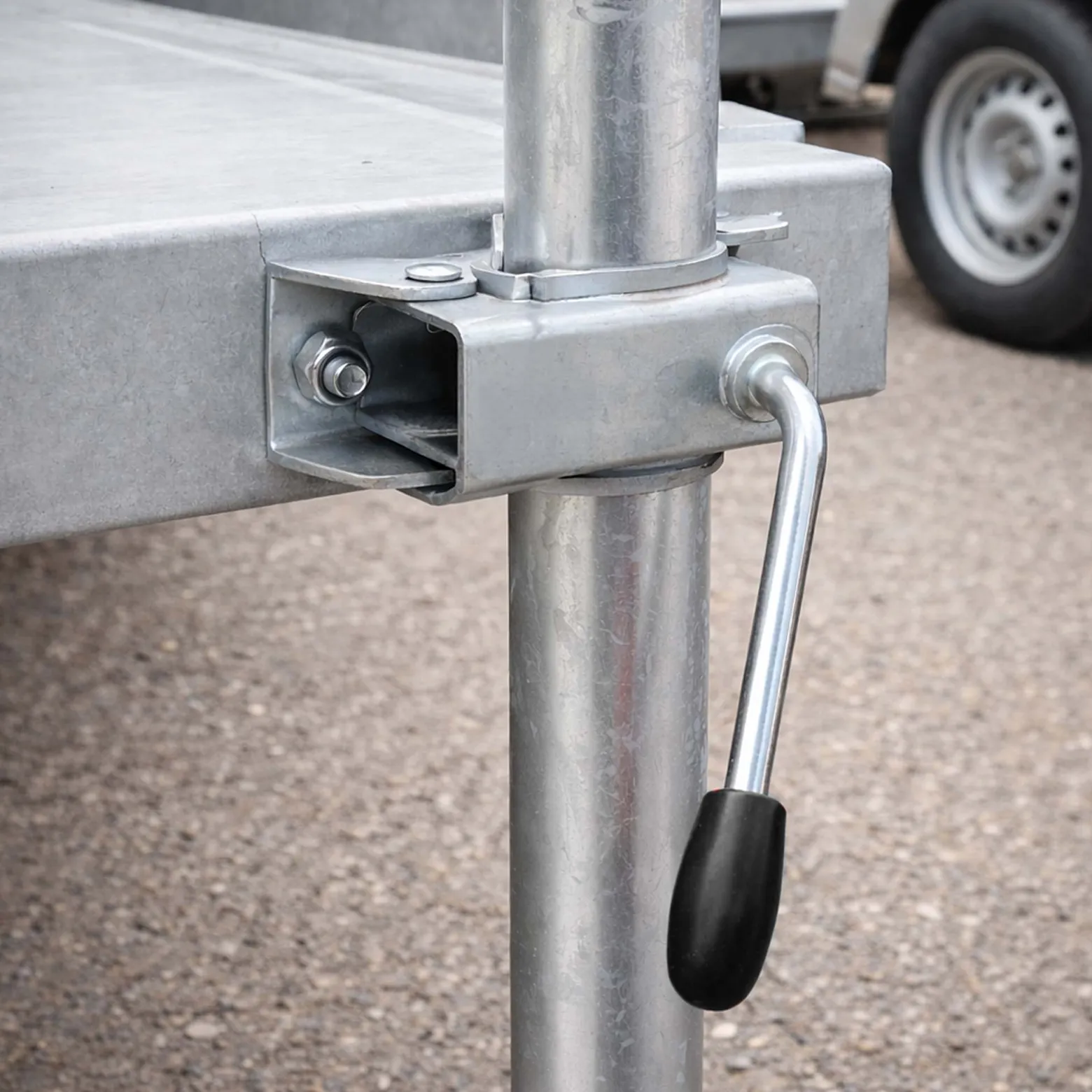 Wiltec Klemmhalter für Anhänger Stützrad bis ø35 mm, Klemmschelle mit Klappknebel, Bügelklemme, Klemmbügel
