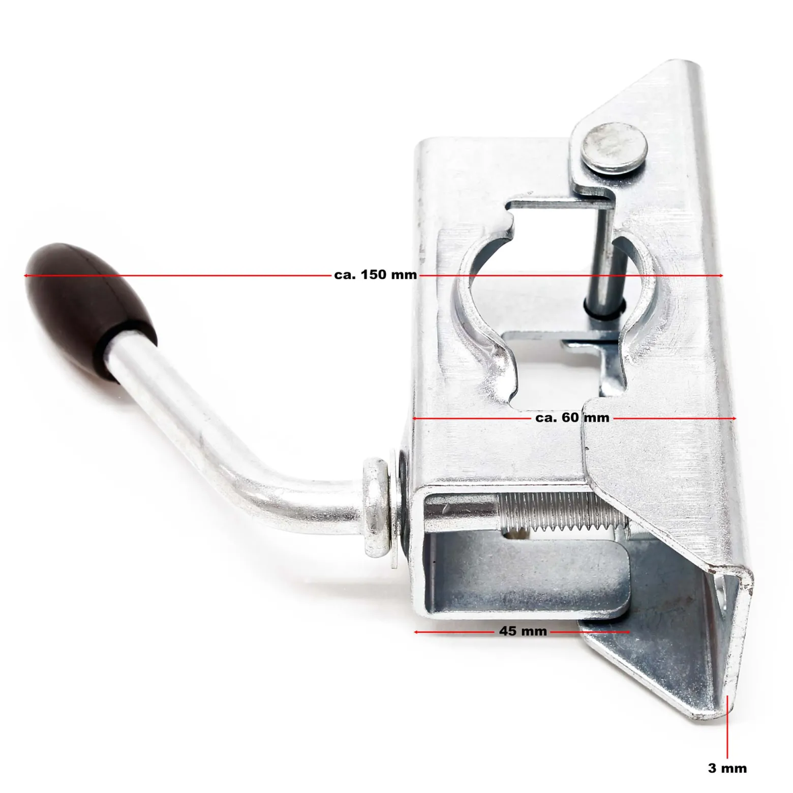 Wiltec Klemmhalter für Anhänger Stützrad bis ø35 mm, Klemmschelle mit Klappknebel, Bügelklemme, Klemmbügel