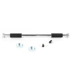 Wiltec Klimmzugstange aus Stahl, max. 100 kg, verchromt für Türrahmen 62-85 cm, Reckstange mit rutschfesten Griffen, Turnstange, Türreck, Krafttraining