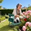 Wiltec Kniestuhl für Garten, Kniehocker bis 150 kg, Kniehocker mit einer Tasche, Kniebank mit gepolsterter Fläche, Gartenhocker zum Knien und Sitzen