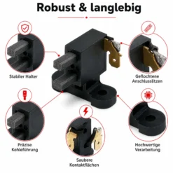 Wiltec Kohlenhalter mit Schleifkohlen für 3 Phasen 400 V Stromerzeuger – Ersatzteil – Bürstenschleifkohlen für Synchrongeneratoren mit AVR-Regelung