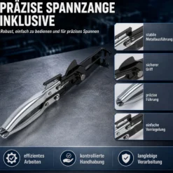 Wiltec Kolbenringspannband Set mit 6 Spannbändern 73-111 mm, inkl. Spannzange und Koffer zum Zusammendrücken der Kolbenringe, zur Montage von Kolben