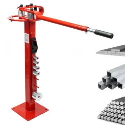Wiltec Kompaktes Biegegerät mit Fuß 1250 x 255 x 975 mm, Biegemaschine für Flachstahl, Baustahl, Rundstahl & Vierkantstahl mit 7 Matrizen 25,4-76,2 mm