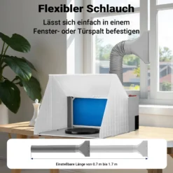 Wiltec Komplett Set Airbrush Absauganlage 4 m³/min, nur 47 dB, zur Absaugung von Farbe Farbnebel Sprühnebel, Filter erweiterbar, mit Abluft und Ersatzfilter, Lackierkabine für Airbrush-Arbeiten