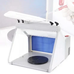 Wiltec Komplett Set Airbrush Absauganlage 4 m³/min, nur 52 dB, zur Absaugung von Farbe Farbnebel Sprühnebel, Filter erweiterbar, mit Abluft und Paint Station, Lackierkabine für Airbrush-Arbeiten