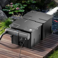 Wiltec Komplettset: CBF-350B Teichfilter bis 60000 L Teichfilteranlage als Durchlauffilter, CUV-224 Teichklärer UVC Klärer mit 24 Watt UV-C Leistung