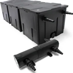 Wiltec Komplettset: CBF-350C Teichfilter bis 90000 L Teichfilteranlage als Durchlauffilter, CUV-236 Teichklärer UVC Klärer mit 36 Watt UV-C Leistung