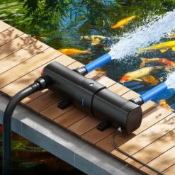Wiltec Komplettset: CBF-350C Teichfilter bis 90000 L Teichfilteranlage als Durchlauffilter, CUV-224 Teichklärer UVC Klärer mit 24 Watt UV-C Leistung