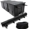 Wiltec Komplettset: CBF-350C Teichfilter bis 90000 L Teichfilteranlage als Durchlauffilter, CUV-272 Teichklärer UVC Klärer mit 72W, 5m Teichschlauch 25 mm (1")