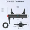 Wiltec Komplettset: CBF-550 Teichfilter bis 60000 L Teichfilteranlage als Durchlauffilter, CUV-236 Teichklärer UVC Klärer mit 36 Watt UV-C Leistung