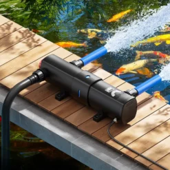Wiltec Komplettset: CBF-550 Teichfilter bis 60000 L Teichfilteranlage als Durchlauffilter, CUV-236 Teichklärer UVC Klärer mit 36 Watt UV-C Leistung