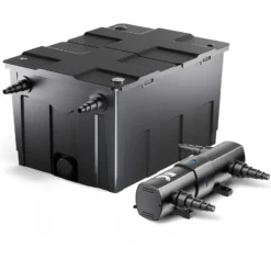 Wiltec Komplettset: CBF-550 Teichfilter bis 60000 L Teichfilteranlage als Durchlauffilter, CUV-236 Teichklärer UVC Klärer mit 36 Watt UV-C Leistung