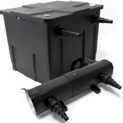 Wiltec Komplettset: CBF-350 Teichfilter bis 12000 L Teichfilteranlage als Durchlauffilter, CUV-236 Teichklärer UVC Klärer mit 36 Watt UV-C Leistung