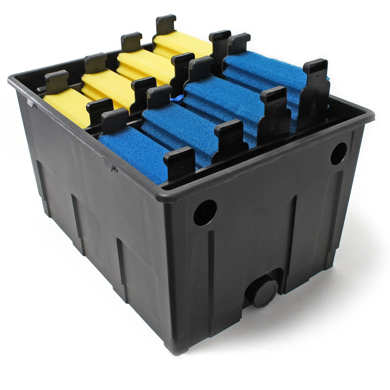 Wiltec Komplettset: CBF-550 Teichfilter bis 60000L Teichfilteranlage Durchlauffilter, NEO6000 Teichpumpe 6000l/h 40W, CUV-224 Teichklärer 24W, 5m Teichschlauch 38 mm (1 1/2"), Schlauchschellen 44-47mm