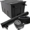 Wiltec Komplettset: CBF-550 Teichfilter bis 60000 L Teichfilteranlage als Durchlauffilter, NEO10000 SuperECO Teichpumpe 10000l/h 80W, CUV-272 Teichklärer UVC Klärer mit 72W, 25m Teichschlauch 25 mm