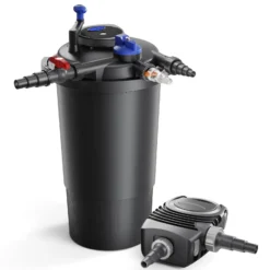 Wiltec Komplettset: CPF-15000 Teichdruckfilter bis 30000 L Teichfilteranlage mit 18 Watt UV-C Teichklärer, NEO8000 SuperEco Teichpumpe 8000l/h 70W
