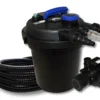Wiltec Komplettset: CPF-180 Teichdruckfilter bis 6000 L mit 11 Watt UV-C Teichklärer, HJ-5000 ECO Teichpumpe 4000l/h 65W, 25m Teichschlauch 25 mm (1")