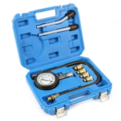 Wiltec Kompressionstester 0–20 bar für Benzinmotor Kompressionsprüfer mit Adapter M10 M12 M14 M18 8-teiliges Set im Koffer Kompressionsmessgerät