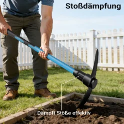 Wiltec Kreuzhacke mit Stahlkopf und Fiberglasstiel, Spitzhacke mit gummierten Griff, Gartenhacke mit 925 mm Stiel, Hacke für Garten und Landschaftsbau