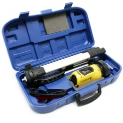 Wiltec Kreuzlinienlaser selbstnivellierend mit Stativ 1,2 m, ±0,5 mm/m genau, Rotationslaser zum Vermessen von Winkeln und Flächen, Nivelliergerät