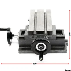 Wiltec Kreuztisch 220x100 mm, Frästisch Mit 120 mm X-Achse, 90 mm Y-Achse, Koordinatentisch Aus Gusseisen, Bohrtisch, Fräsständer