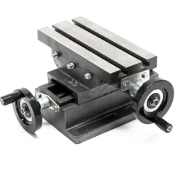 Wiltec Kreuztisch 220x100 mm, Frästisch Mit 120 mm X-Achse, 90 mm Y-Achse, Koordinatentisch Aus Gusseisen, Bohrtisch, Fräsständer